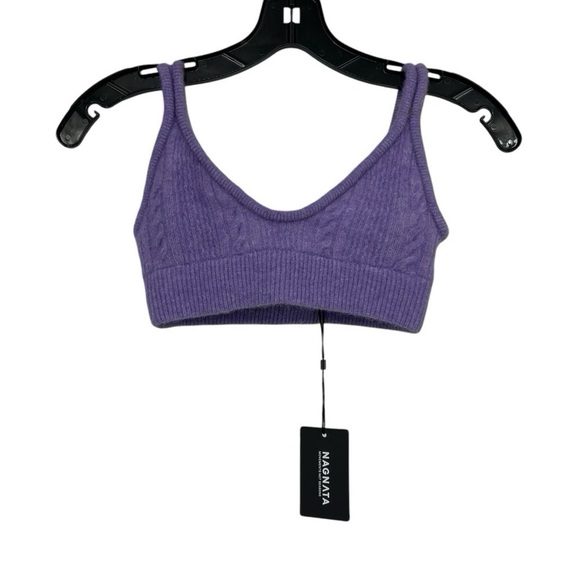 Nagnata Alpaca Wool Cable-Knit Bralet + Skirt Set XS Iris – NWT $440 Eco Luxury - Picture 10 of 15